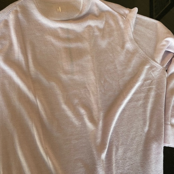 johnnie-O Purple Sweater with Ribbed Texture and Folded Collar - Picture 7 of 7